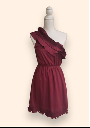 Women's Royal Plum Asymmetrical One-Shoulder Dress